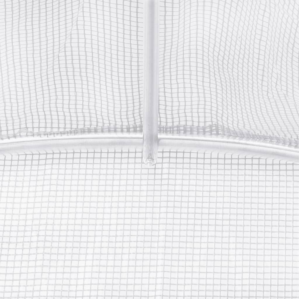 vidaXL Greenhouse with Steel Frame White 110 m² 22x5x2.3 m