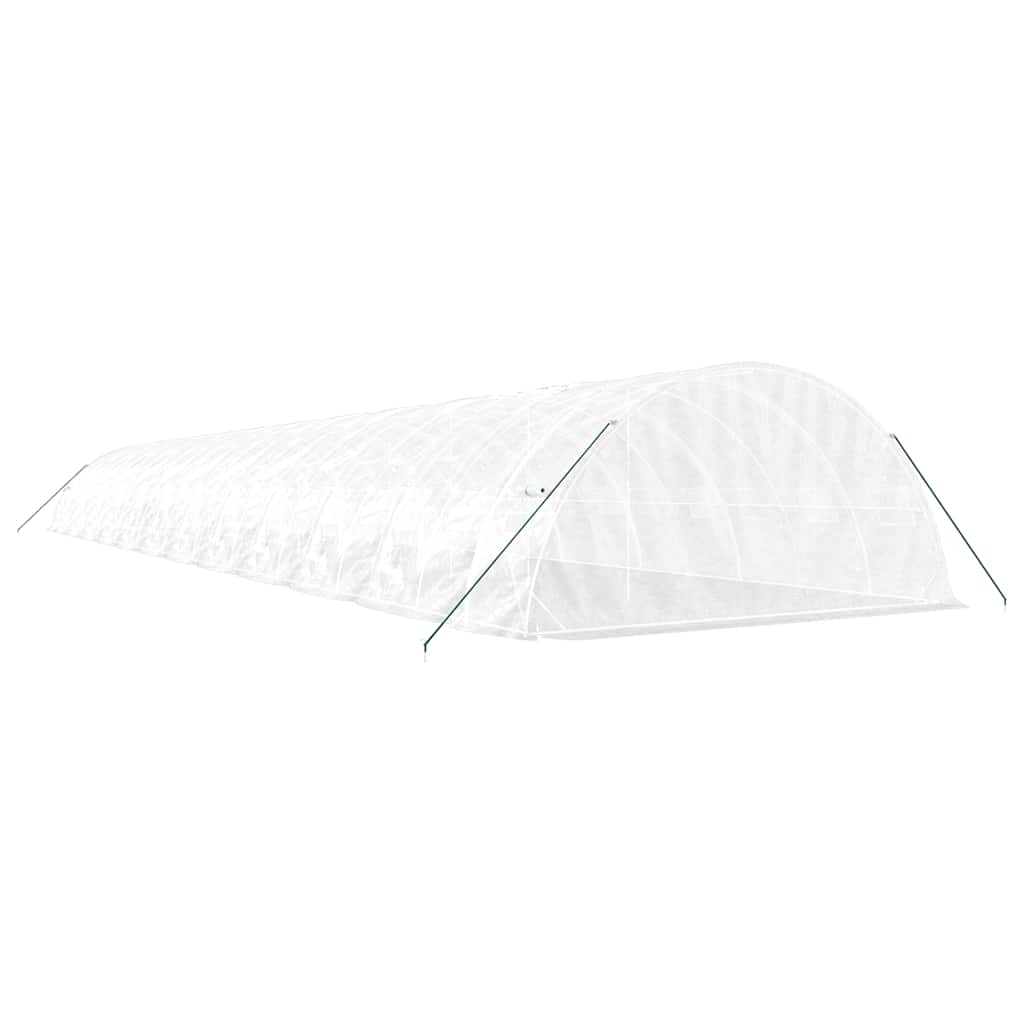 vidaXL Greenhouse with Steel Frame White 120 m² 24x5x2.3 m