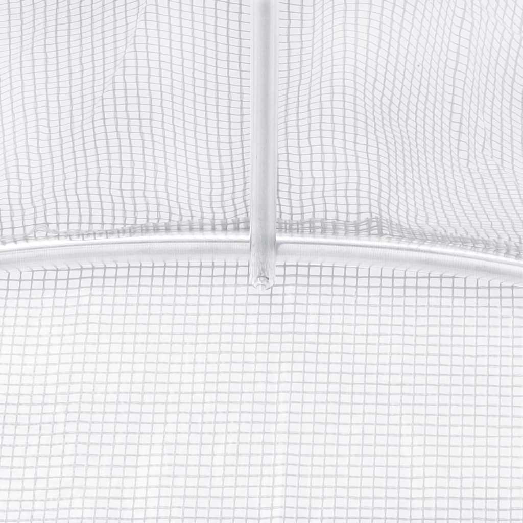 vidaXL Greenhouse with Steel Frame White 120 m² 24x5x2.3 m