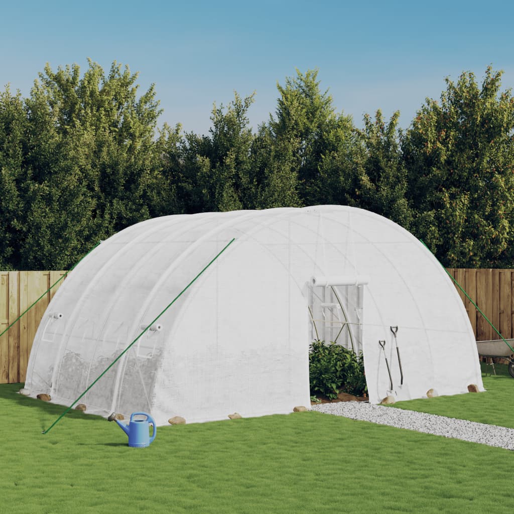 vidaXL Greenhouse with Steel Frame White 24 m² 6x4x2,85 m