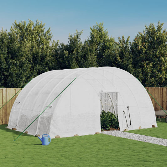 vidaXL Greenhouse with Steel Frame White 24 m² 6x4x2,85 m