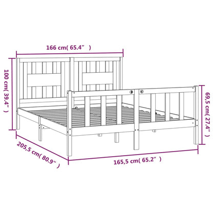 vidaXL Bed Frame without Mattress Solid Wood Pine 160x200 cm