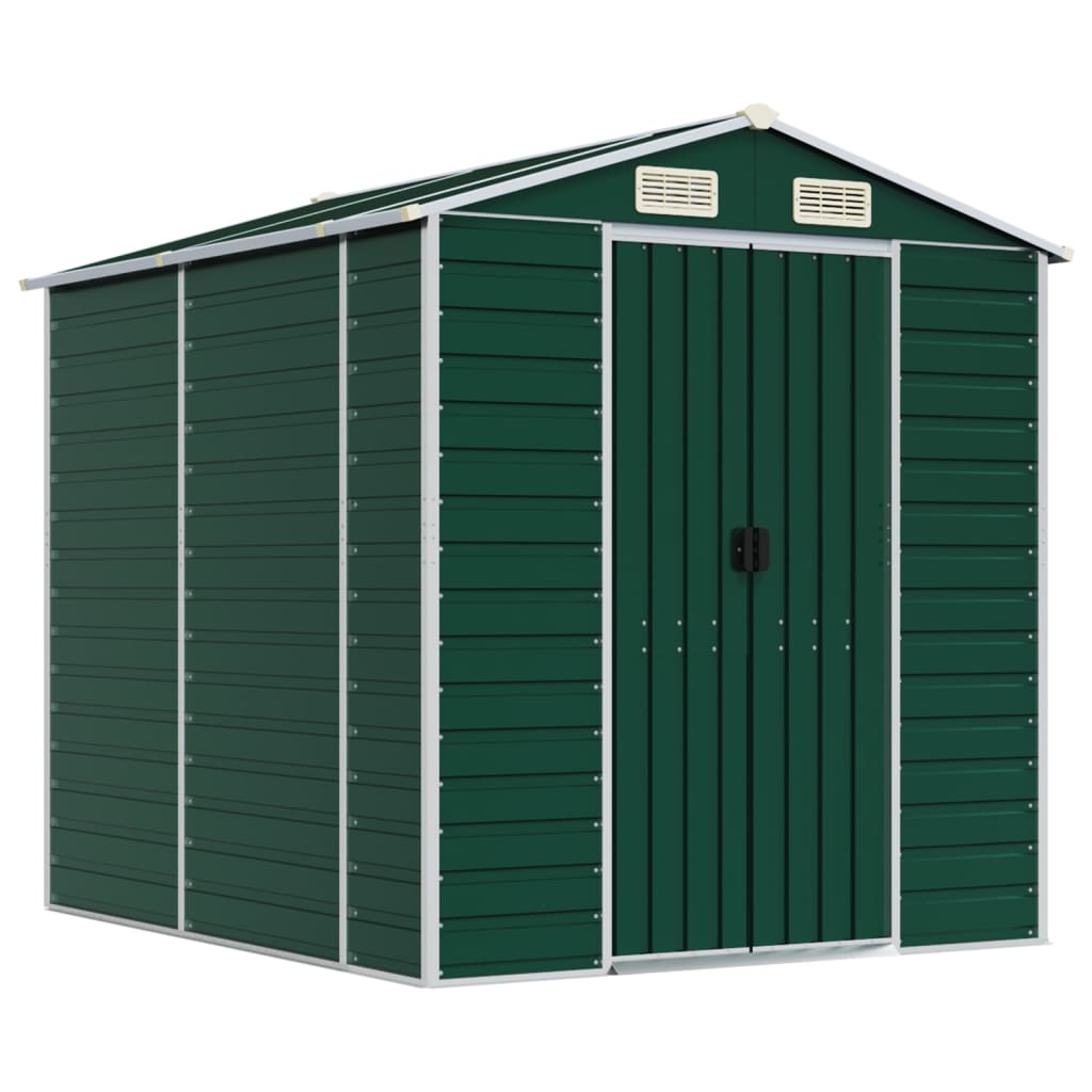 vidaXL Garden Shed Green 191x215x198 cm Galvanised Steel