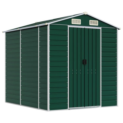 vidaXL Garden Shed Green 191x215x198 cm Galvanised Steel