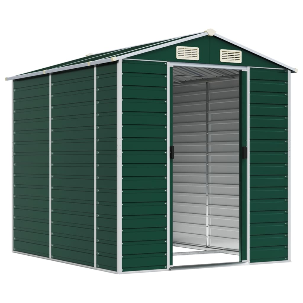vidaXL Garden Shed Green 191x215x198 cm Galvanised Steel