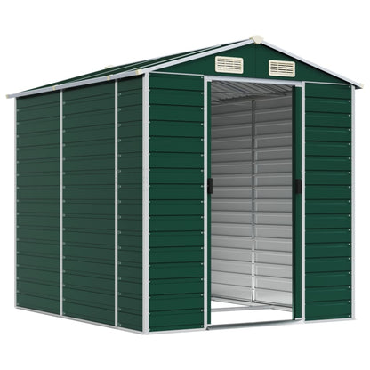 vidaXL Garden Shed Green 191x215x198 cm Galvanised Steel