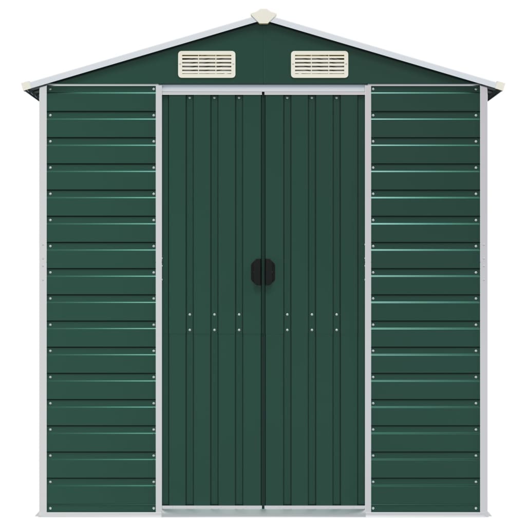 vidaXL Garden Shed Green 191x215x198 cm Galvanised Steel