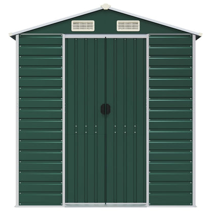 vidaXL Garden Shed Green 191x215x198 cm Galvanised Steel