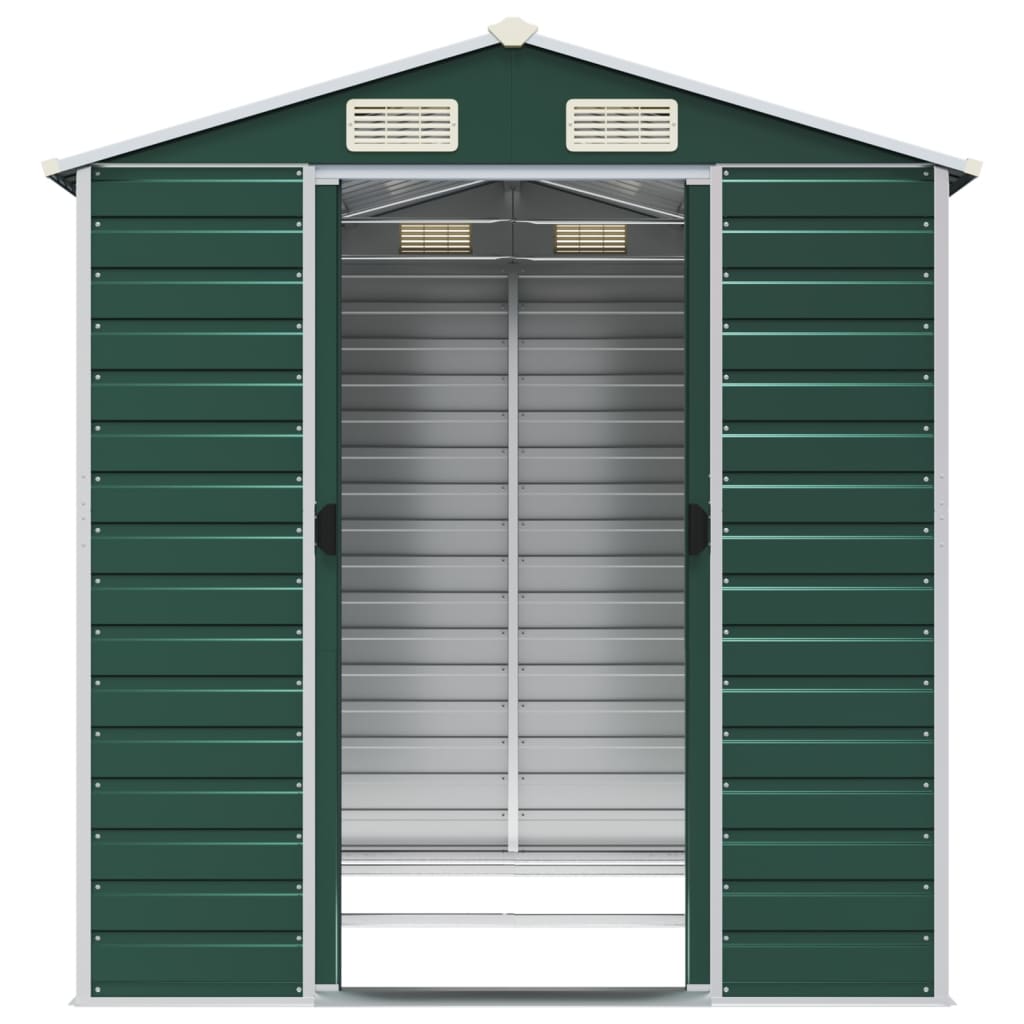 vidaXL Garden Shed Green 191x215x198 cm Galvanised Steel