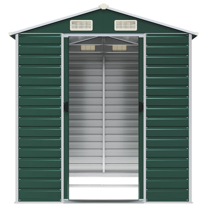 vidaXL Garden Shed Green 191x215x198 cm Galvanised Steel