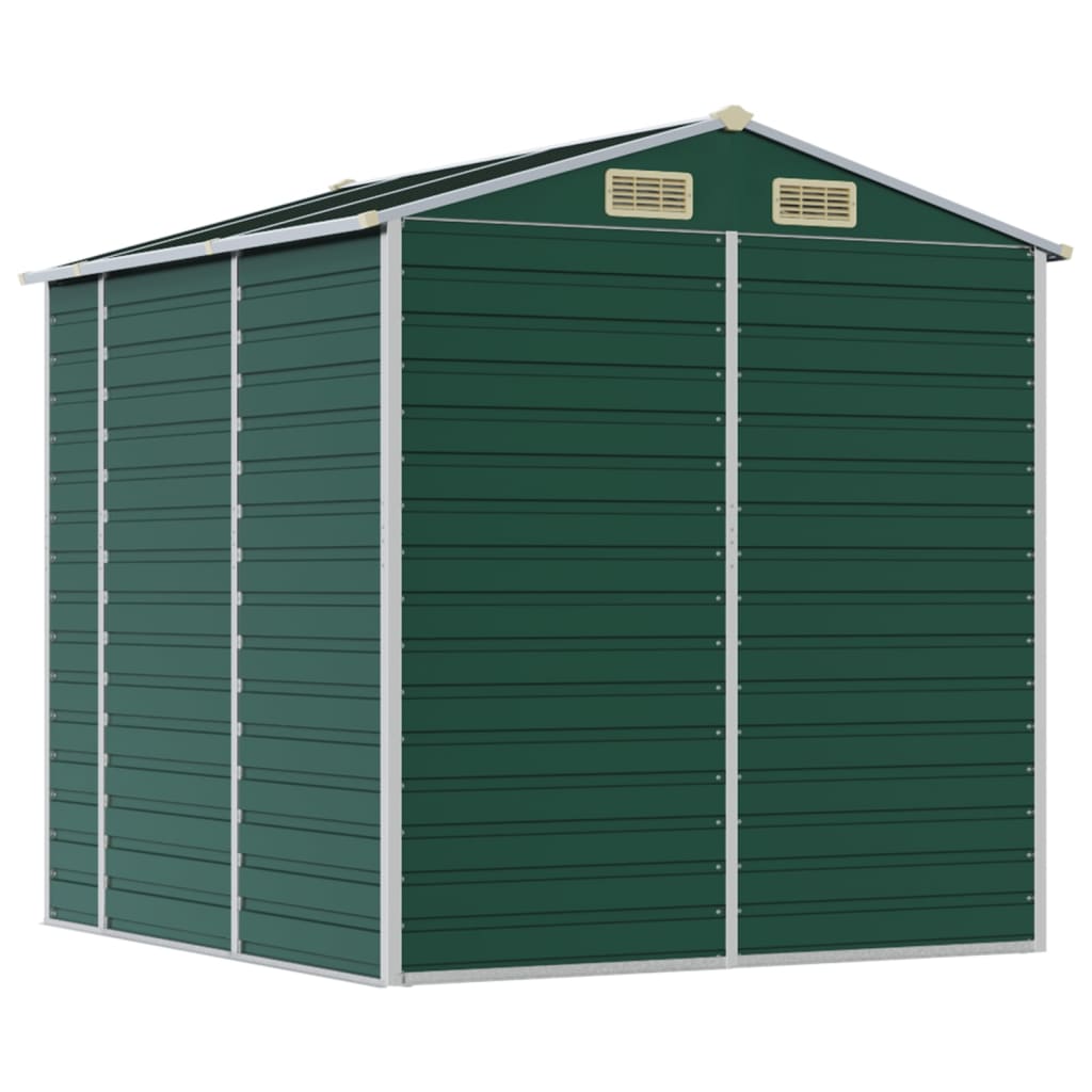 vidaXL Garden Shed Green 191x215x198 cm Galvanised Steel