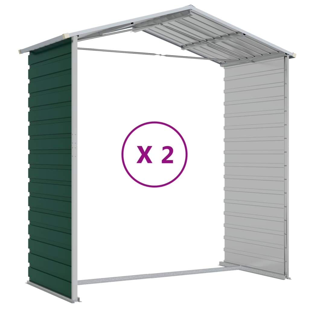 vidaXL Garden Shed Green 191x215x198 cm Galvanised Steel