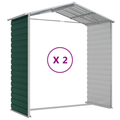 vidaXL Garden Shed Green 191x215x198 cm Galvanised Steel