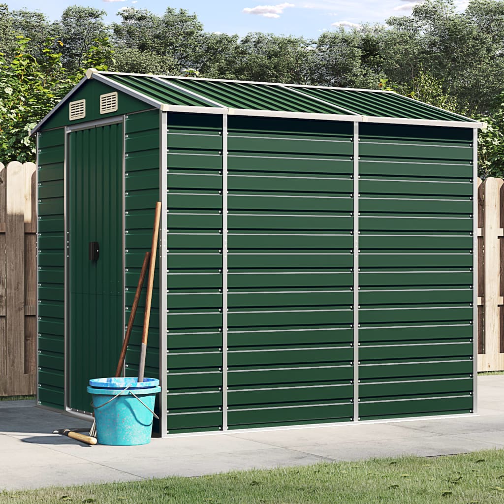 vidaXL Garden Shed Green 191x215x198 cm Galvanised Steel