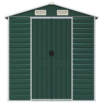 vidaXL Garden Shed Green 191x300x198 cm Galvanised Steel
