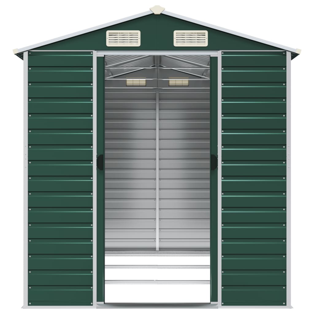 vidaXL Garden Shed Green 191x300x198 cm Galvanised Steel