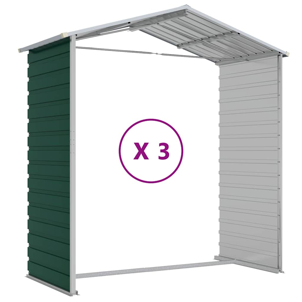 vidaXL Garden Shed Green 191x300x198 cm Galvanised Steel