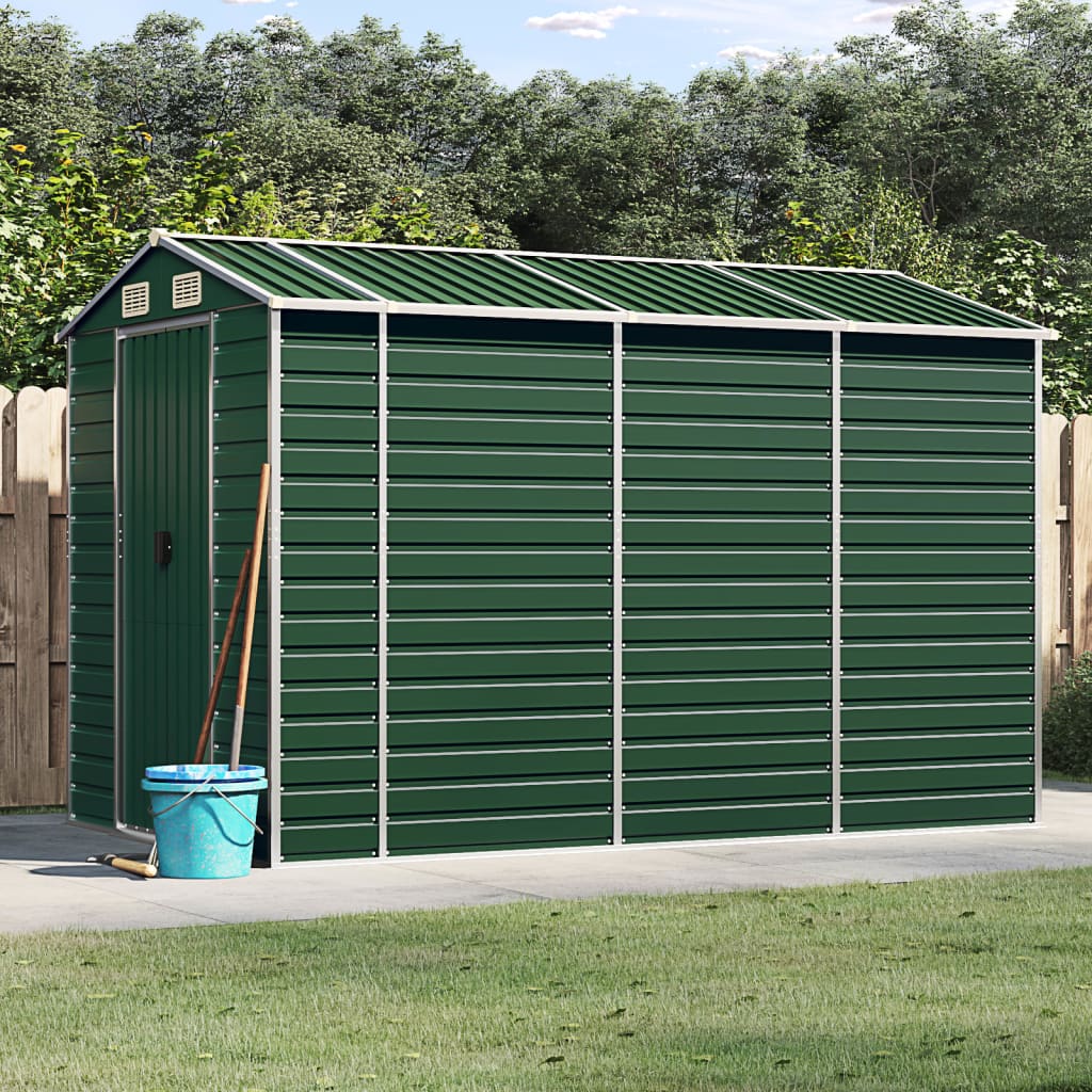 vidaXL Garden Shed Green 191x300x198 cm Galvanised Steel