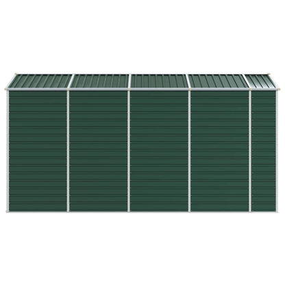 vidaXL Garden Shed Green 191x385x198 cm Galvanised Steel