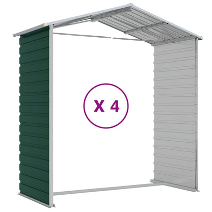 vidaXL Garden Shed Green 191x385x198 cm Galvanised Steel