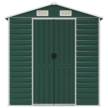 vidaXL Garden Shed Green 191x555x198 cm Galvanised Steel