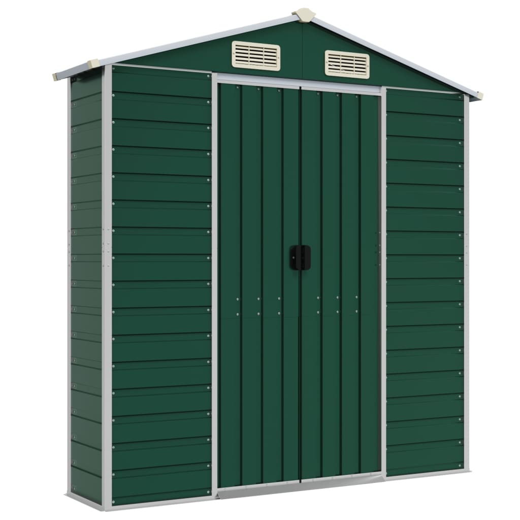 vidaXL Garden Shed Green 191x555x198 cm Galvanised Steel
