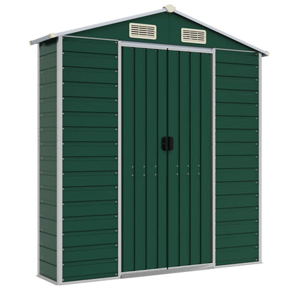 vidaXL Garden Shed Green 191x555x198 cm Galvanised Steel
