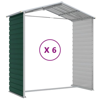 vidaXL Garden Shed Green 191x555x198 cm Galvanised Steel