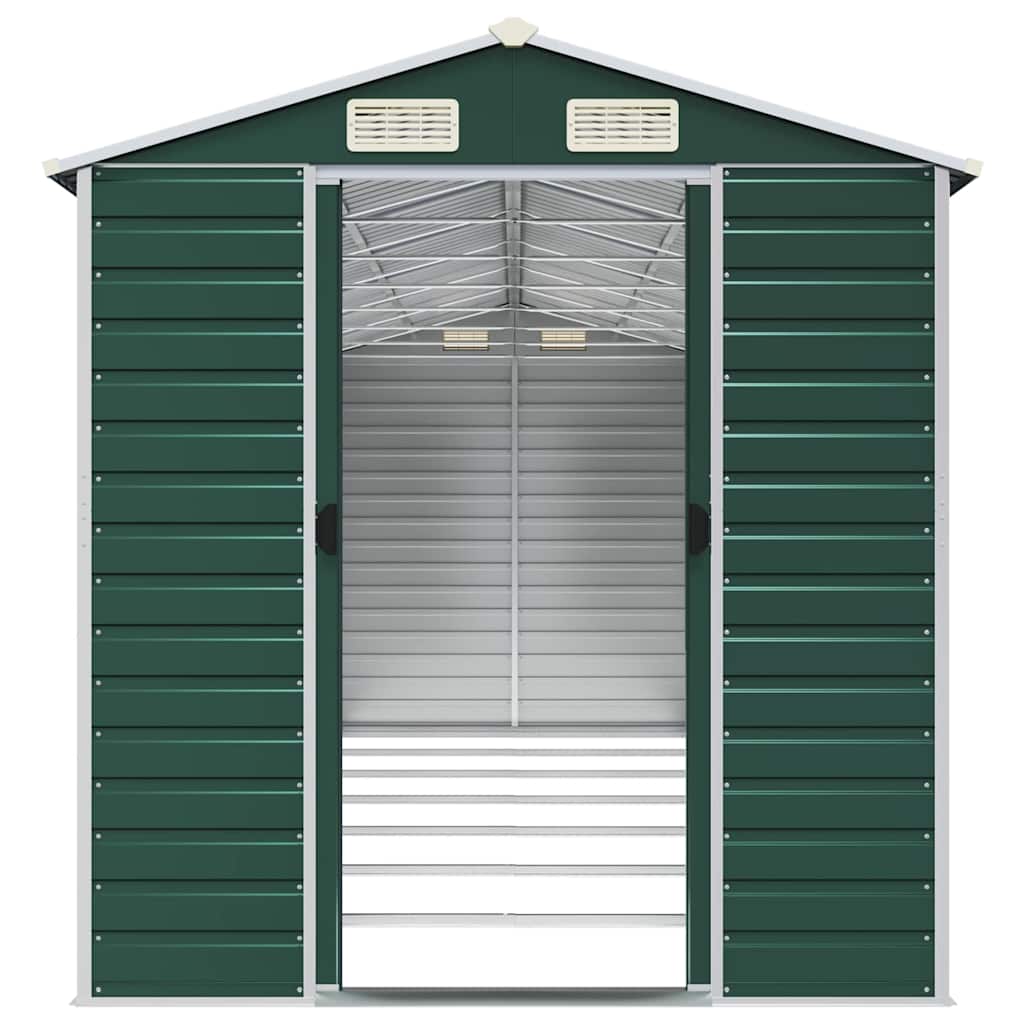vidaXL Garden Shed Green 191x640x198 cm Galvanised Steel