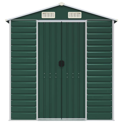 vidaXL Garden Shed Green 191x810x198 cm Galvanised Steel