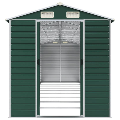 vidaXL Garden Shed Green 191x810x198 cm Galvanised Steel