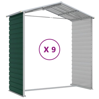 vidaXL Garden Shed Green 191x810x198 cm Galvanised Steel