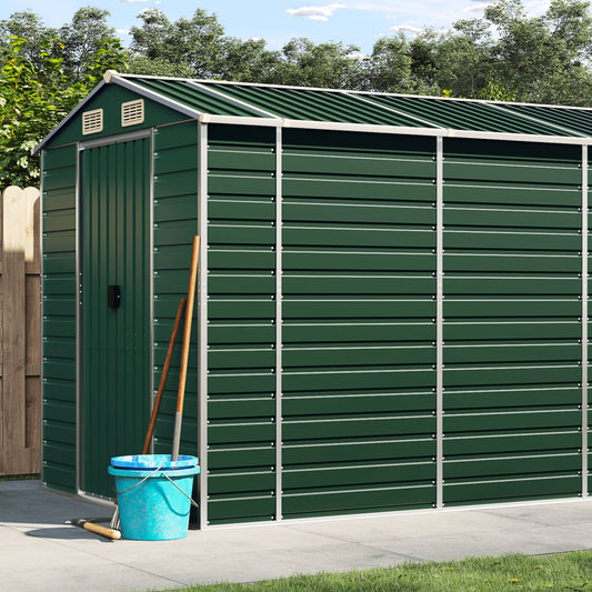 vidaXL Garden Shed Green 191x980x198 cm Galvanised Steel