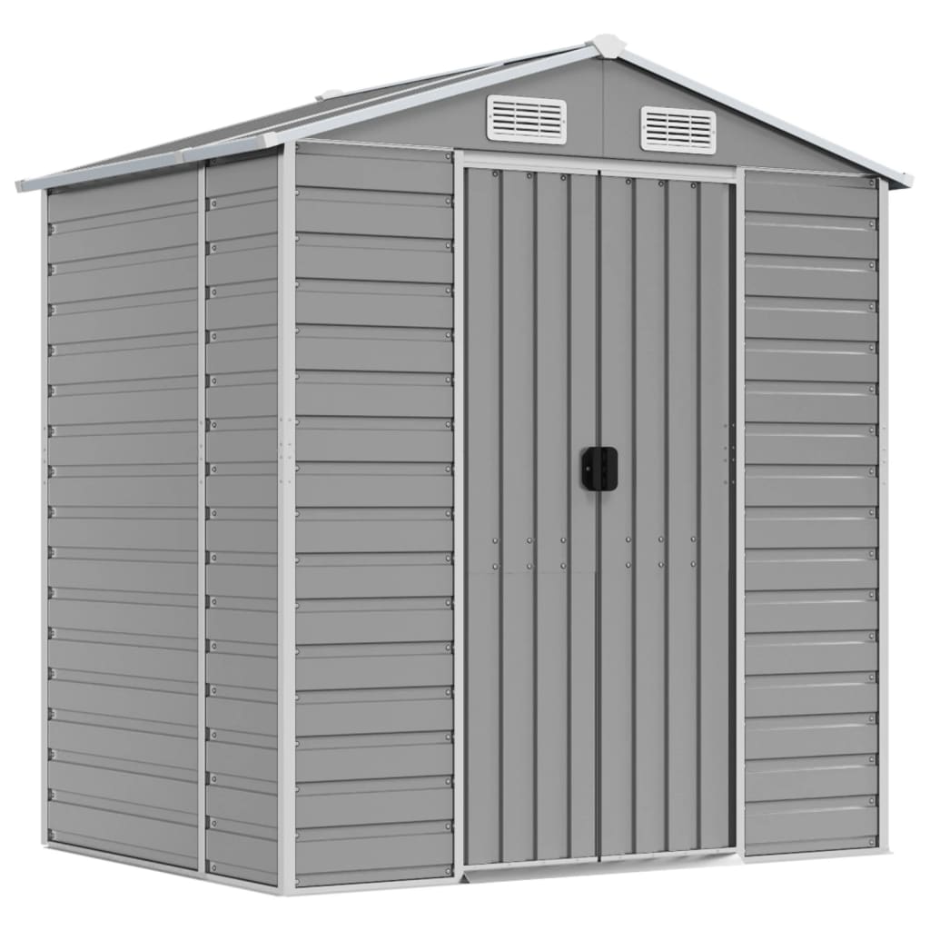 vidaXL Garden Shed | Light grey | Galvanised steel | 191x130x198 cm