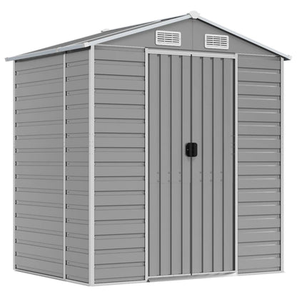 vidaXL Garden Shed | Light grey | Galvanised steel | 191x130x198 cm