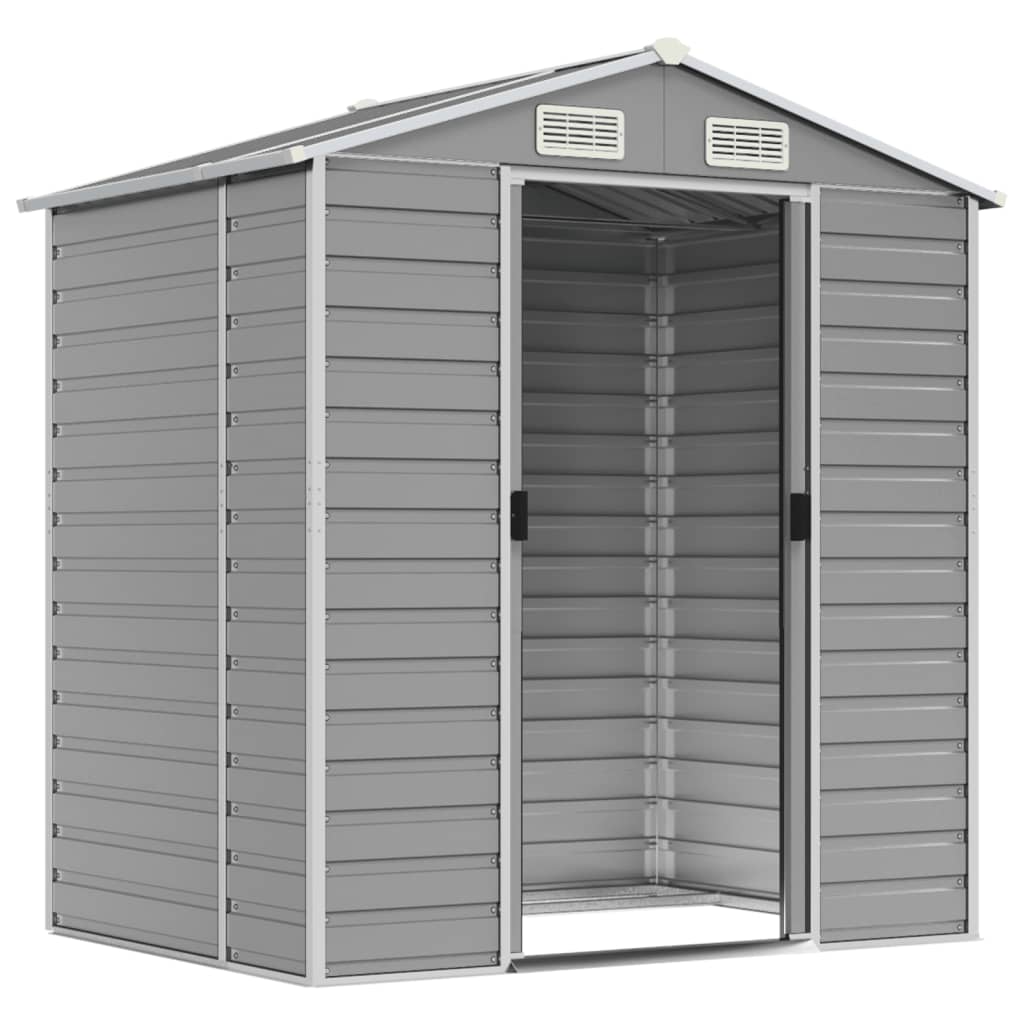 vidaXL Garden Shed | Light grey | Galvanised steel | 191x130x198 cm