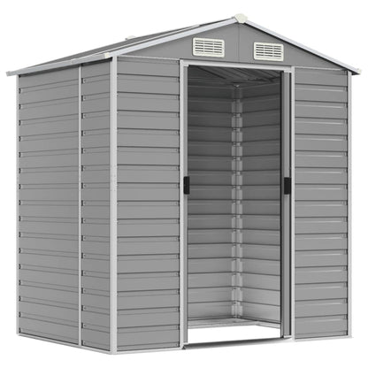 vidaXL Garden Shed | Light grey | Galvanised steel | 191x130x198 cm