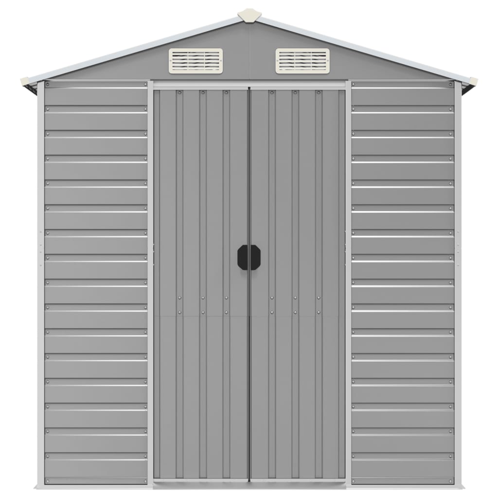 vidaXL Garden Shed | Light grey | Galvanised steel | 191x130x198 cm