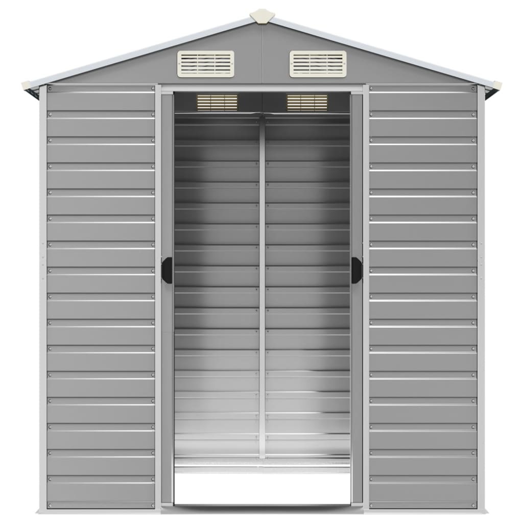 vidaXL Garden Shed | Light grey | Galvanised steel | 191x130x198 cm