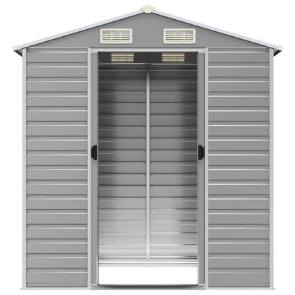 vidaXL Garden Shed | Light grey | Galvanised steel | 191x130x198 cm