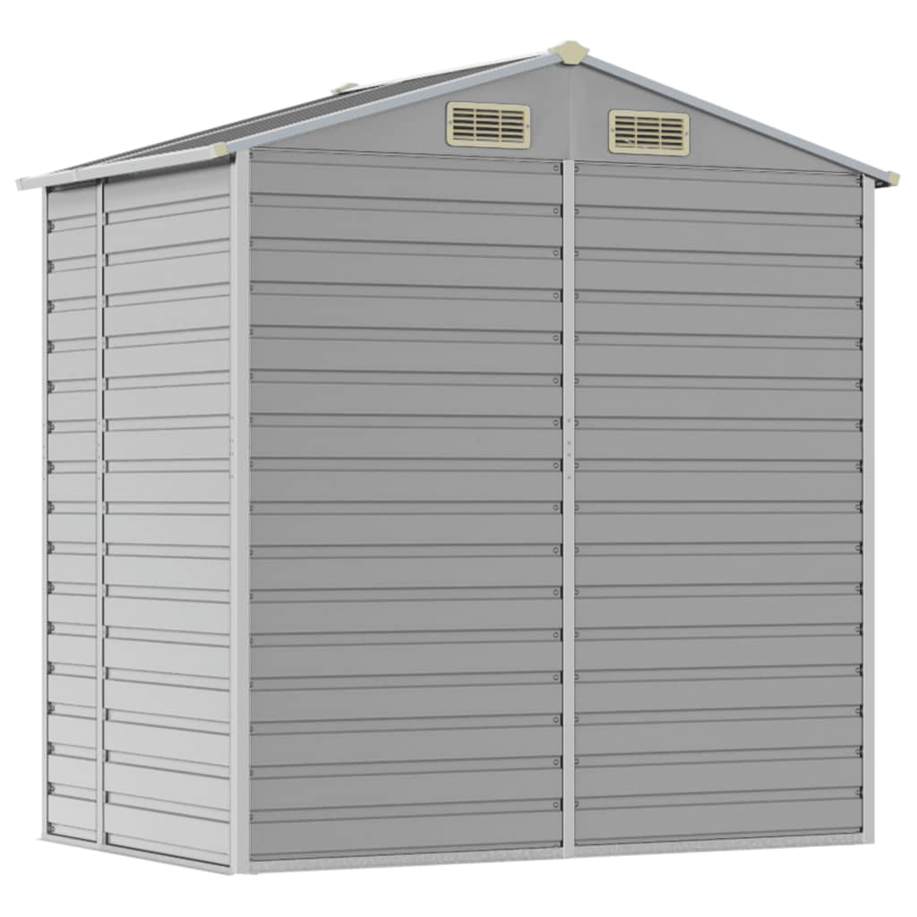 vidaXL Garden Shed | Light grey | Galvanised steel | 191x130x198 cm