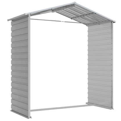 vidaXL Garden Shed | Light grey | Galvanised steel | 191x130x198 cm