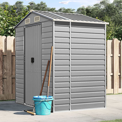 vidaXL Garden Shed | Light grey | Galvanised steel | 191x130x198 cm