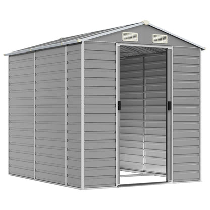 vidaXL Garden Shed Light Grey 191x215x198 cm Galvanised Steel