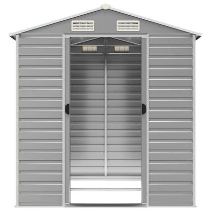 vidaXL Garden Shed Light Grey 191x215x198 cm Galvanised Steel