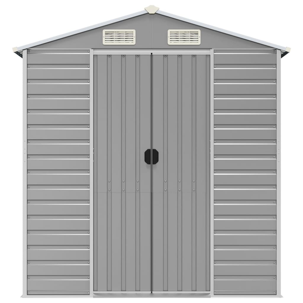 vidaXL Garden Shed | Light Grey | Galvanised Steel | Medium | Garden Shed