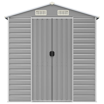 vidaXL Garden Shed | Light Grey | Galvanised Steel | Medium | Garden Shed