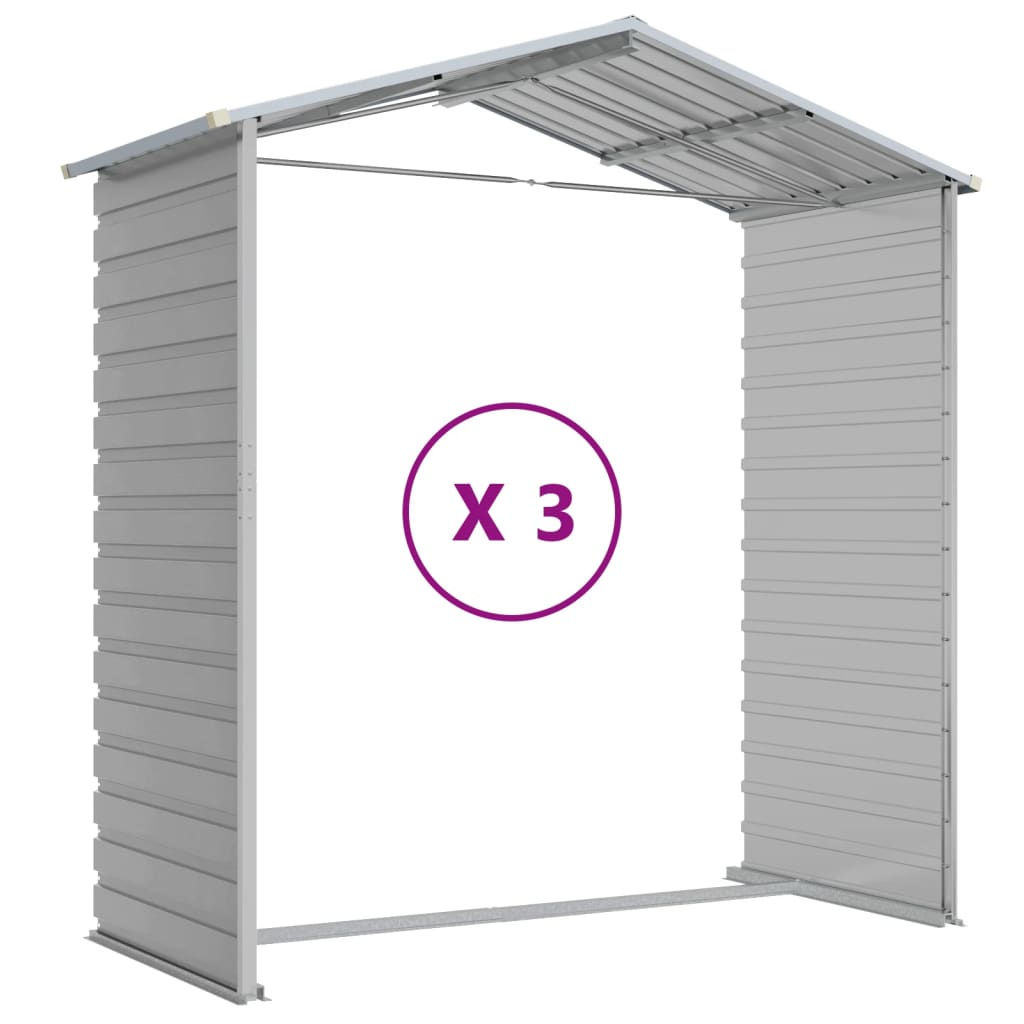 vidaXL Garden Shed | Light Grey | Galvanised Steel | Medium | Garden Shed
