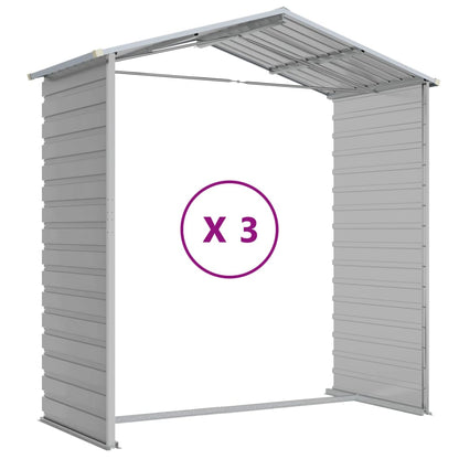 vidaXL Garden Shed | Light Grey | Galvanised Steel | Medium | Garden Shed