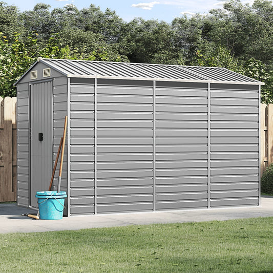 vidaXL Garden Shed | Light Grey | Galvanised Steel | Medium | Garden Shed